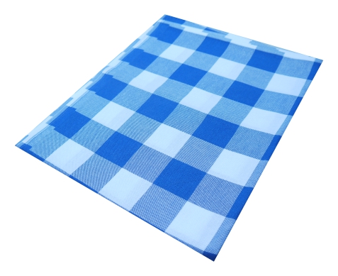 Tischdecke weiß blau kariert 0,90 x 2,70 m